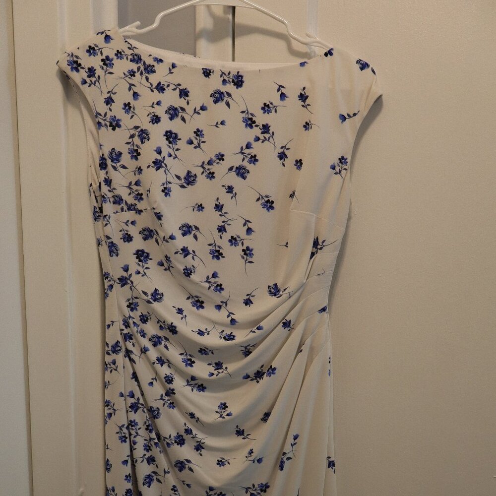 Chaps Floral Ruched Fitted Dress